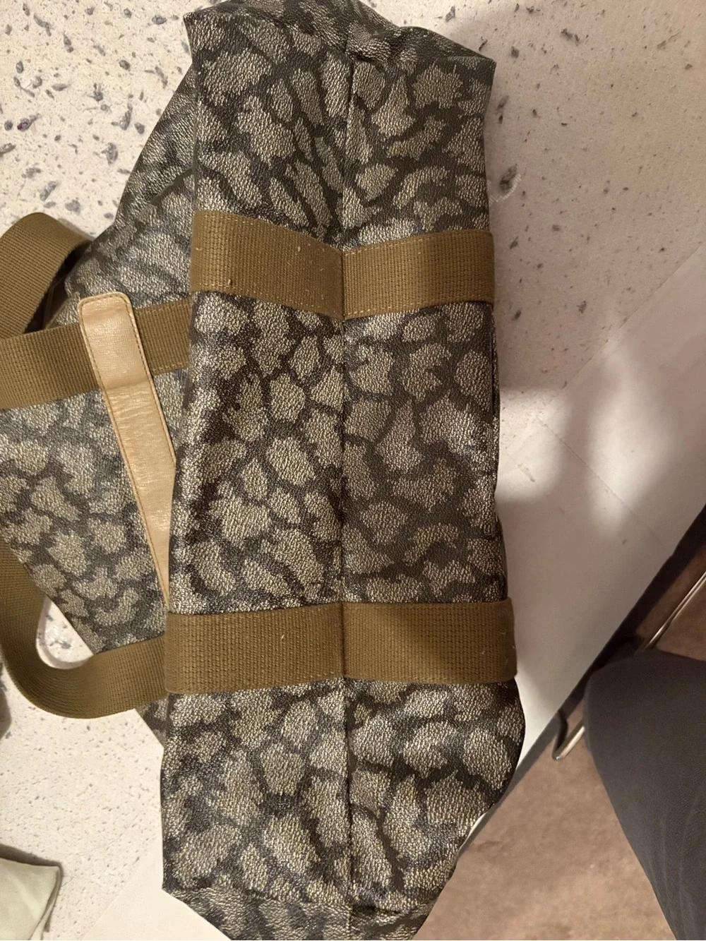 Ysl Olive Brown Patterned Weekender Bag vintage
